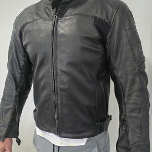 Men's Black Performance Leather Jacket
